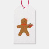 Cute Gingerbrood Girl met een Pie Cadeaulabel (Voorkant)
