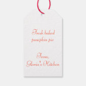 Cute Gingerbrood Girl met een Pie Cadeaulabel (Achterkant)