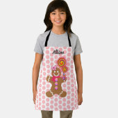 Cute Gingerbrood Girl Personalized Baking Kinder Schort (Insitu)