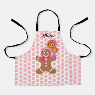 Cute Gingerbrood Girl Personalized Baking Kinder Schort