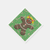 Cute Gingerbrood Girl Woman kerstsnoepjes Servetten (Hoek)