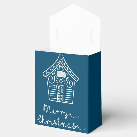 Cute Gingerbrood House Blue White-kerstcadeau Bedankdoosjes (Geopend)