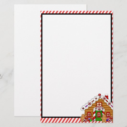 Cute Gingerbrood House Briefpapier (Voorkant / Achterkant)