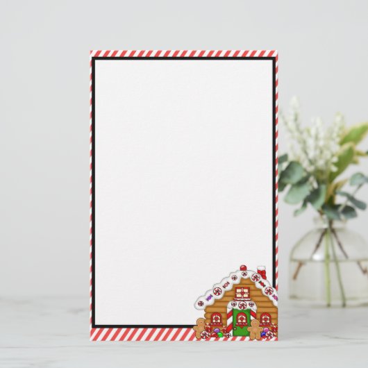 Cute Gingerbrood House Briefpapier (Staand voorkant)