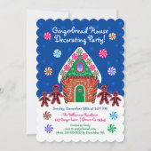 Cute Gingerbrood House Decorting Party kerst Kaart (Voorkant)