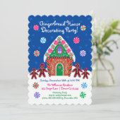 Cute Gingerbrood House Decorting Party kerst Kaart (Staand voorkant)