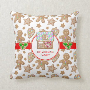 Cute Gingerbrood House   Familienaam Mannen Kussen