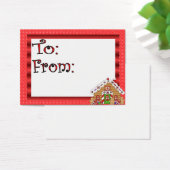 Cute Gingerbrood House Gift Label Visitekaartjes (Bureau)