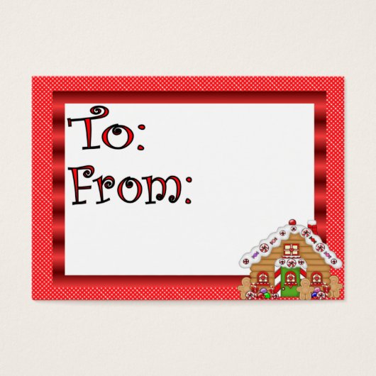 Cute Gingerbrood House Gift Label Visitekaartjes (Voorkant)