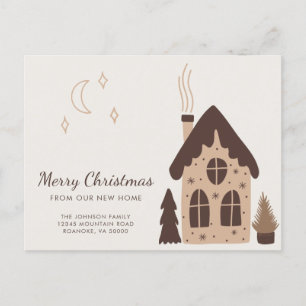 Cute Gingerbrood House Holiday Moving Aankondigingskaart