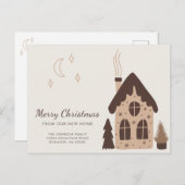 Cute Gingerbrood House Holiday Moving Aankondigingskaart (Voorkant / Achterkant)