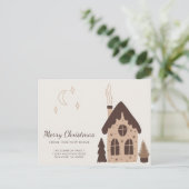 Cute Gingerbrood House Holiday Moving Aankondigingskaart (Staand voorkant)