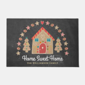 Cute Gingerbrood House Home Sweet Home Chalkboard Deurmat (Voorkant)