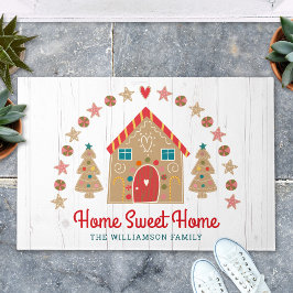 Cute Gingerbrood House Home Sweet Home Rustige Hou Deurmat