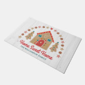 Cute Gingerbrood House Home Sweet Home Rustige Hou Deurmat (Schuin)