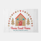 Cute Gingerbrood House Home Sweet Home Rustige Hou Deurmat (Voorkant)