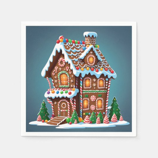 Cute Gingerbrood House Servet (Voorkant)