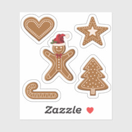 Cute Gingerbrood-kerstkoekjes Sticker