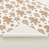 Cute Gingerbrood-kerstkoekjespatroon Sherpa Deken (3/4)