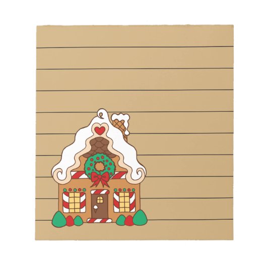 Cute Gingerbrood Kitchen Grocery List Notitieblok (Voorkant)