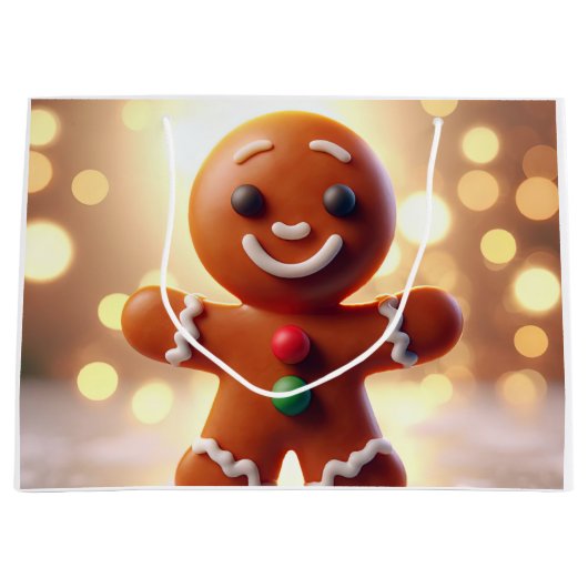 Cute gingerbrood koekje groot cadeauzakje (Voorkant)