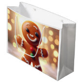 Cute gingerbrood koekje groot cadeauzakje (Voorkant Gekanteld)