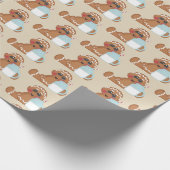 Cute Gingerbrood koekje met kerstfeestgetande omlo Cadeaupapier (Hoek)