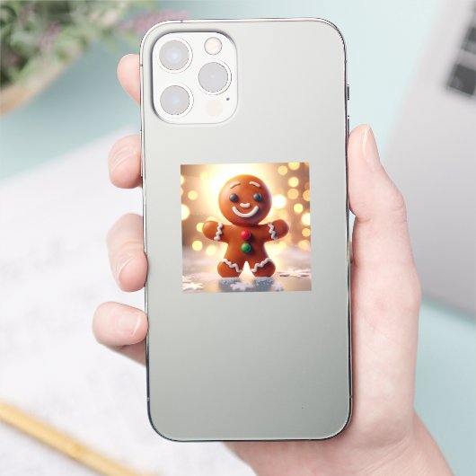 Cute gingerbrood koekje sticker (Telefoon)