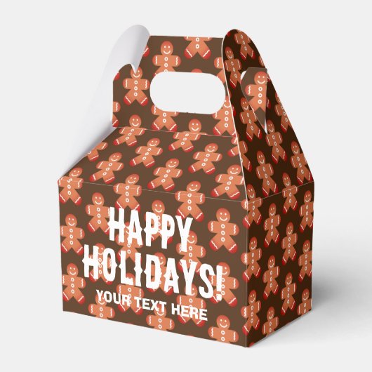 Cute gingerbrood, koekjesprint kerstfeest bedankdoosjes (Voorkant Zijde)