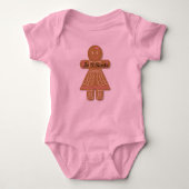 Cute Gingerbrood Lady Baby Bodysuit (Voorkant)