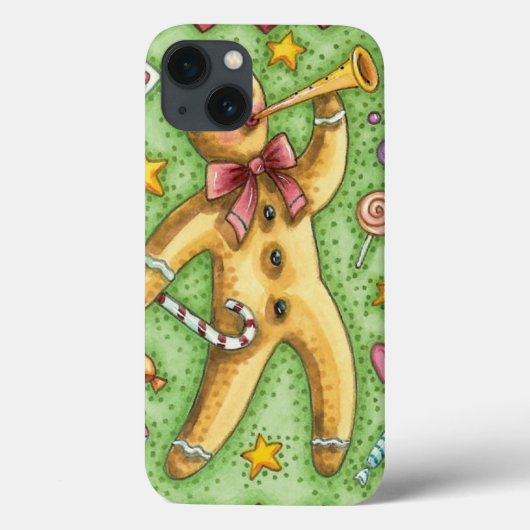 Cute Gingerbrood Man Bbladerhorn, kerstSnoep Case-Mate iPhone Case (Achterkant)
