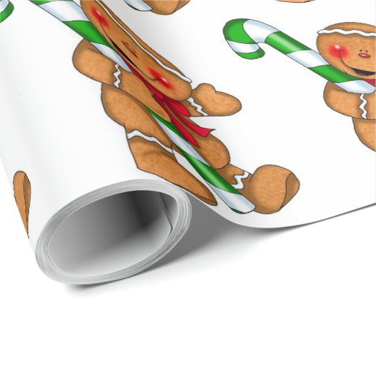 Cute Gingerbrood Man Cadeaupapier (Rol Hoek)