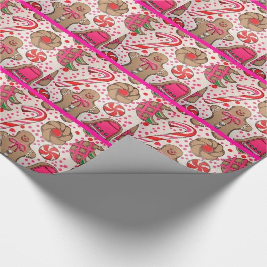 Cute Gingerbrood Man Cadeaupapier (Hoek)