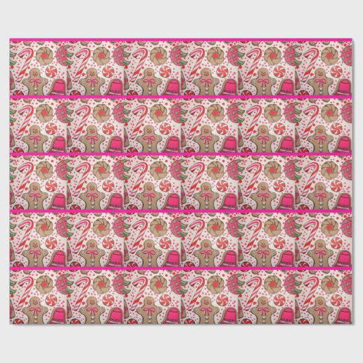 Cute Gingerbrood Man Cadeaupapier (Vlak)