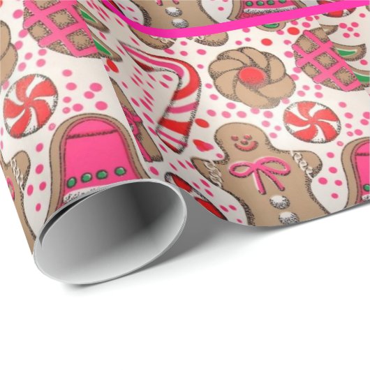 Cute Gingerbrood Man Cadeaupapier (Rol Hoek)