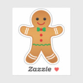 Cute Gingerbrood Man Contour Sticker (Vel)