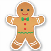 Cute Gingerbrood Man Contour Sticker (Voorkant)