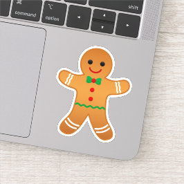 Cute Gingerbrood Man Contour Sticker