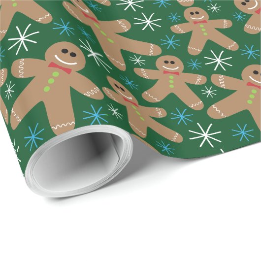 Cute Gingerbrood Man Cookies Cadeaupapier (Rol Hoek)