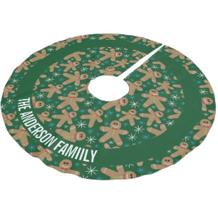 Cute Gingerbrood Man Cookies Kerstmis Pattern Kerstboom Rok