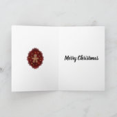 Cute Gingerbrood Man en Gold Kerstmis Kaart (Binnen)