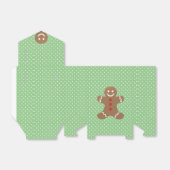 Cute Gingerbrood Man en Green Polka Dots Bedankdoosjes (Uitgevouwen)