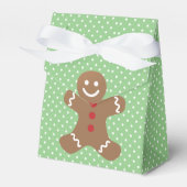 Cute Gingerbrood Man en Green Polka Dots Bedankdoosjes (Voorkant Zijde)