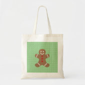 Cute Gingerbrood Man en Green Polka Dots Tote Bag (Voorkant)