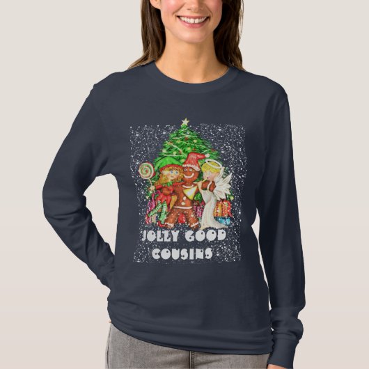 Cute Gingerbrood man en vrienden T-shirt (Voorkant)