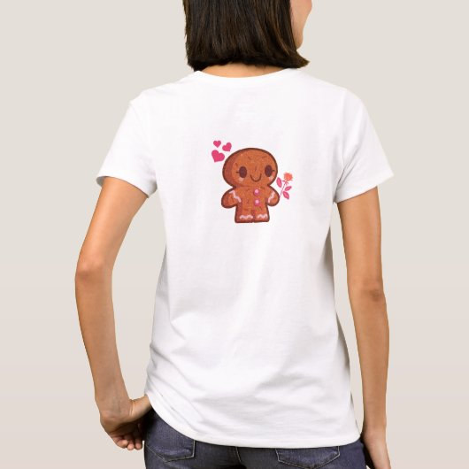 Cute Gingerbrood Man Flower T-Shirt (Achterkant)