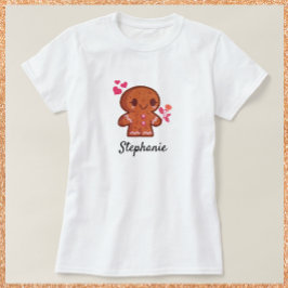 Cute Gingerbrood Man Flower T-Shirt