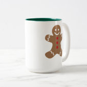 Cute Gingerbrood Man Gepersonaliseerd Tweekleurige Koffiemok (Voorkant rechts)