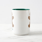 Cute Gingerbrood Man Gepersonaliseerd Tweekleurige Koffiemok (Center)