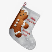 Cute Gingerbrood Man Grote Kerstsok (Voorkant (Hangend))
